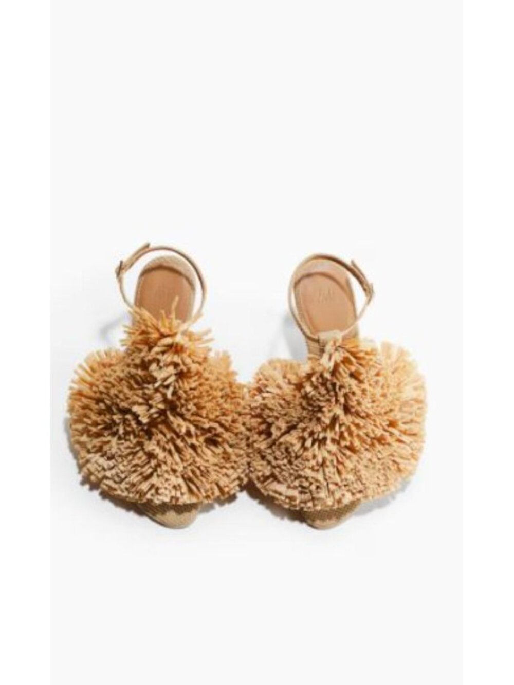 H&M HEELED POMPOM-DETAIL SANDALS